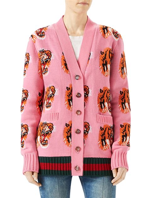 gucci cardigan for women|gucci tiger sweater women.